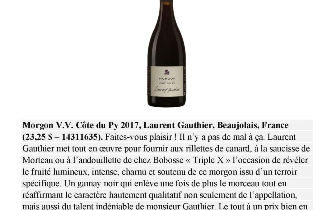 LE DEVOIR – BEAUJOLAIS BLANC – MANOIR DU CARRA – 17-07-2020
